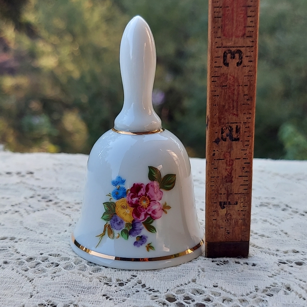 Pretty Reutter Porcelain Bell Rose and Flower Design Made in Germany Collectible